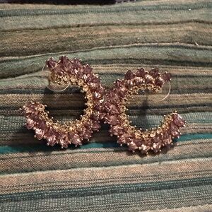Elegant Purple Crystal Earrings